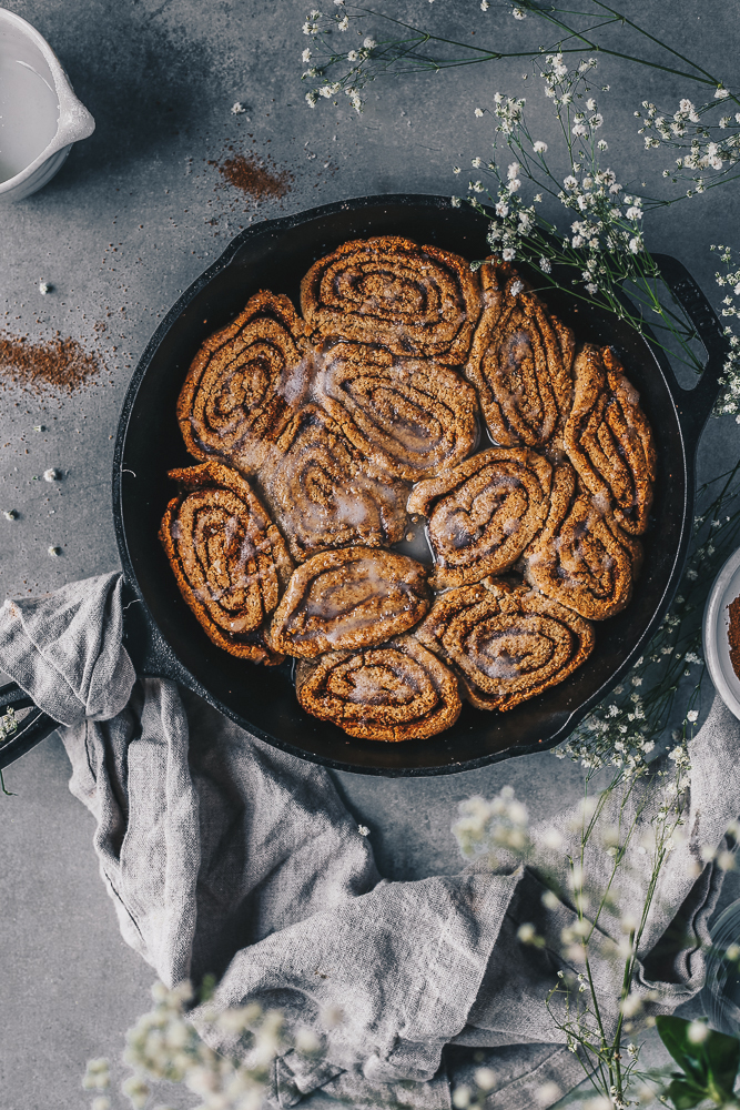 Gluten free cinnamon rolls vegan food photography