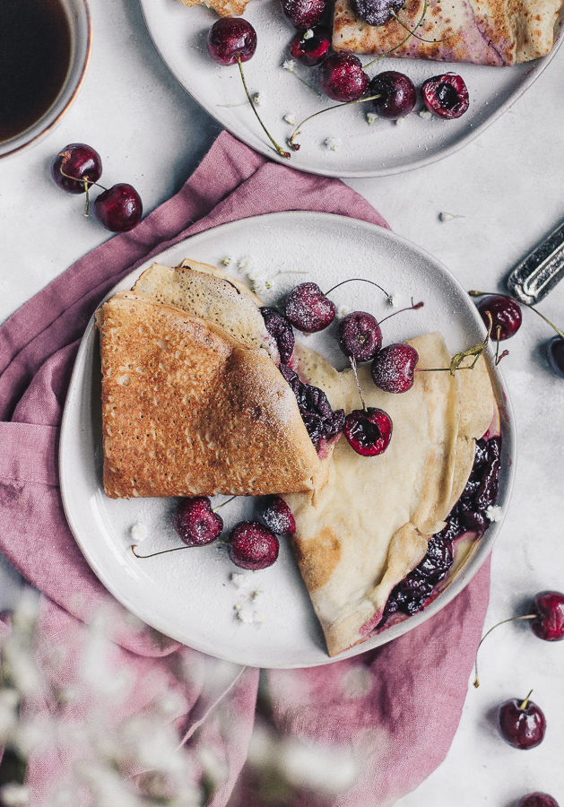 Gluten-Free Crepes with Cherries