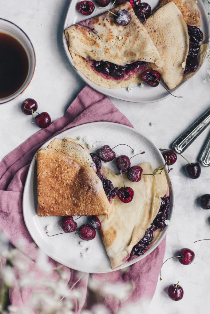 Gluten Free Crepes with Cherry Filling