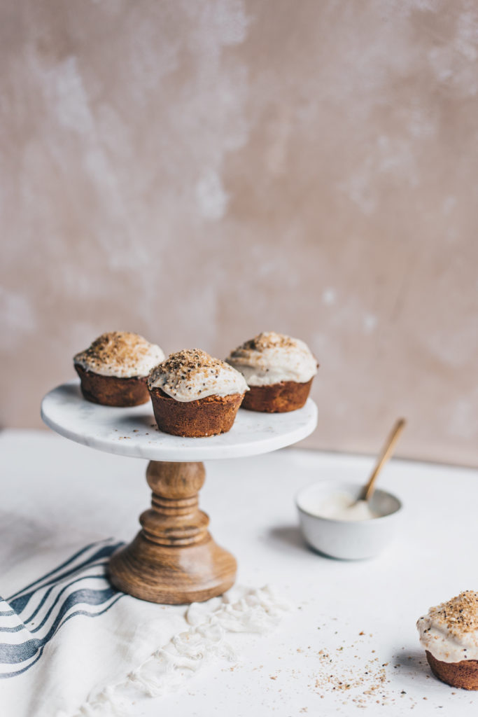 muffins on cake stand