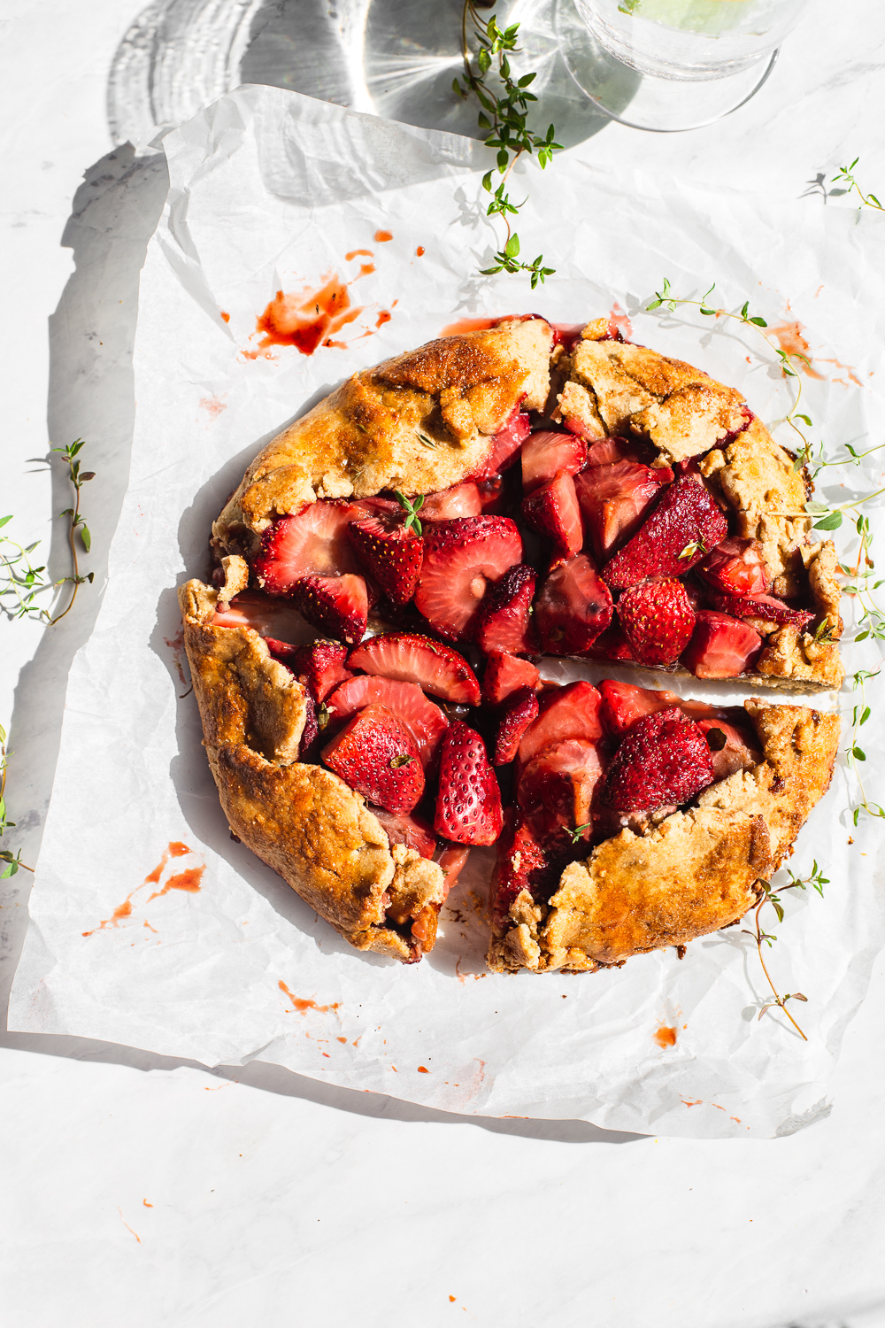 Strawberry Galette with Thyme | harsh light food photography