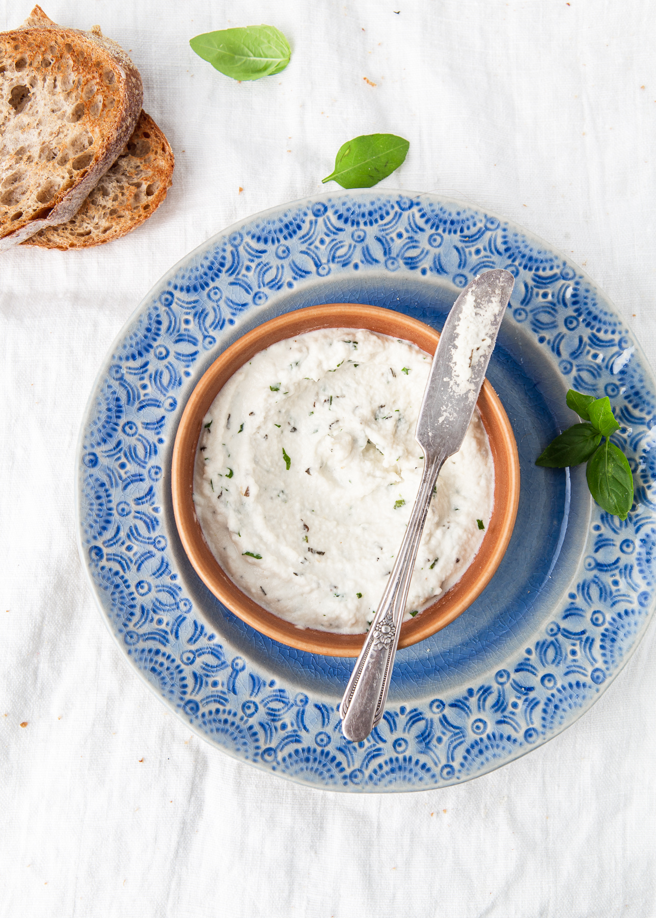 non dairy vegan cream cheese with herbs photography