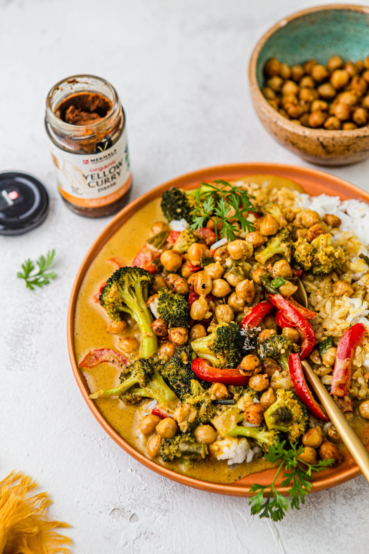 Vegan Thai Yellow Coconut Curry with Chickpeas