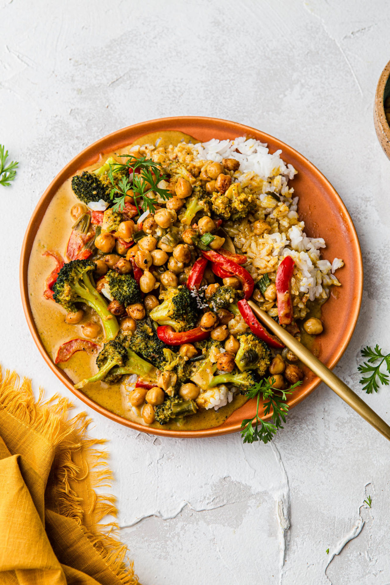 Vegan Thai Yellow Curry with Chickpeas