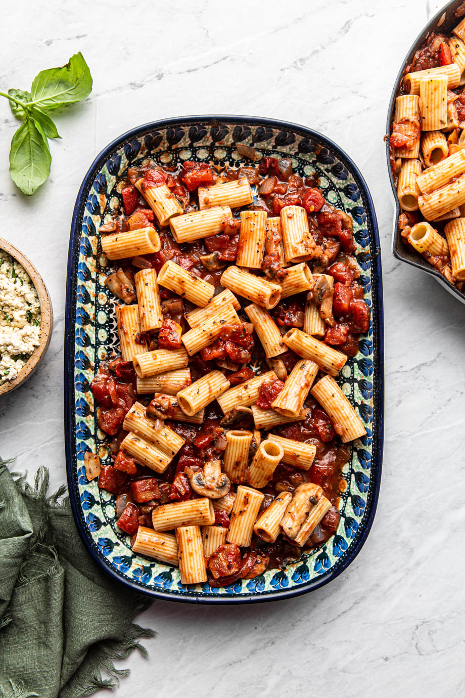 vegan pasta casserole dish photography