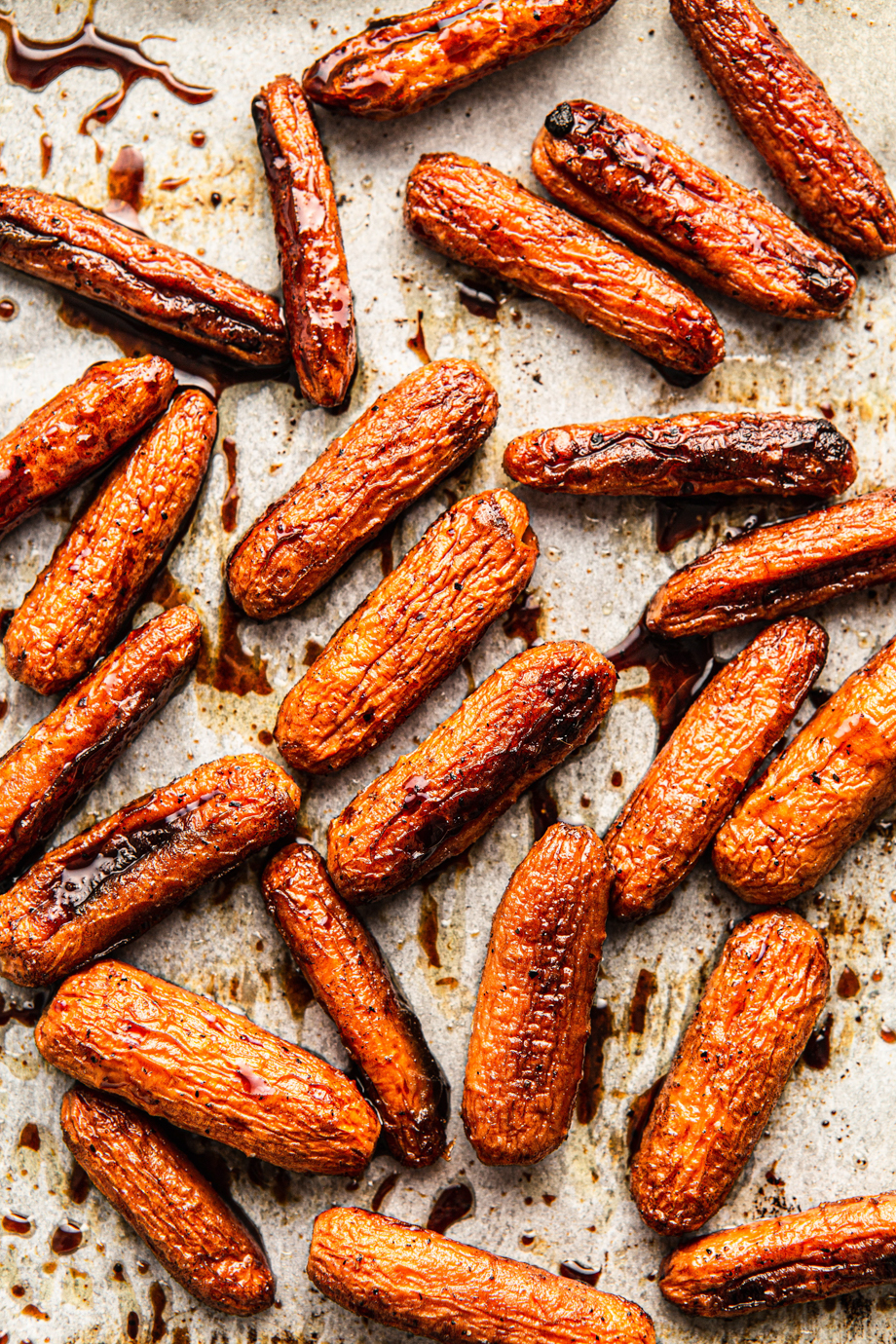 roasted baby carrots food photography