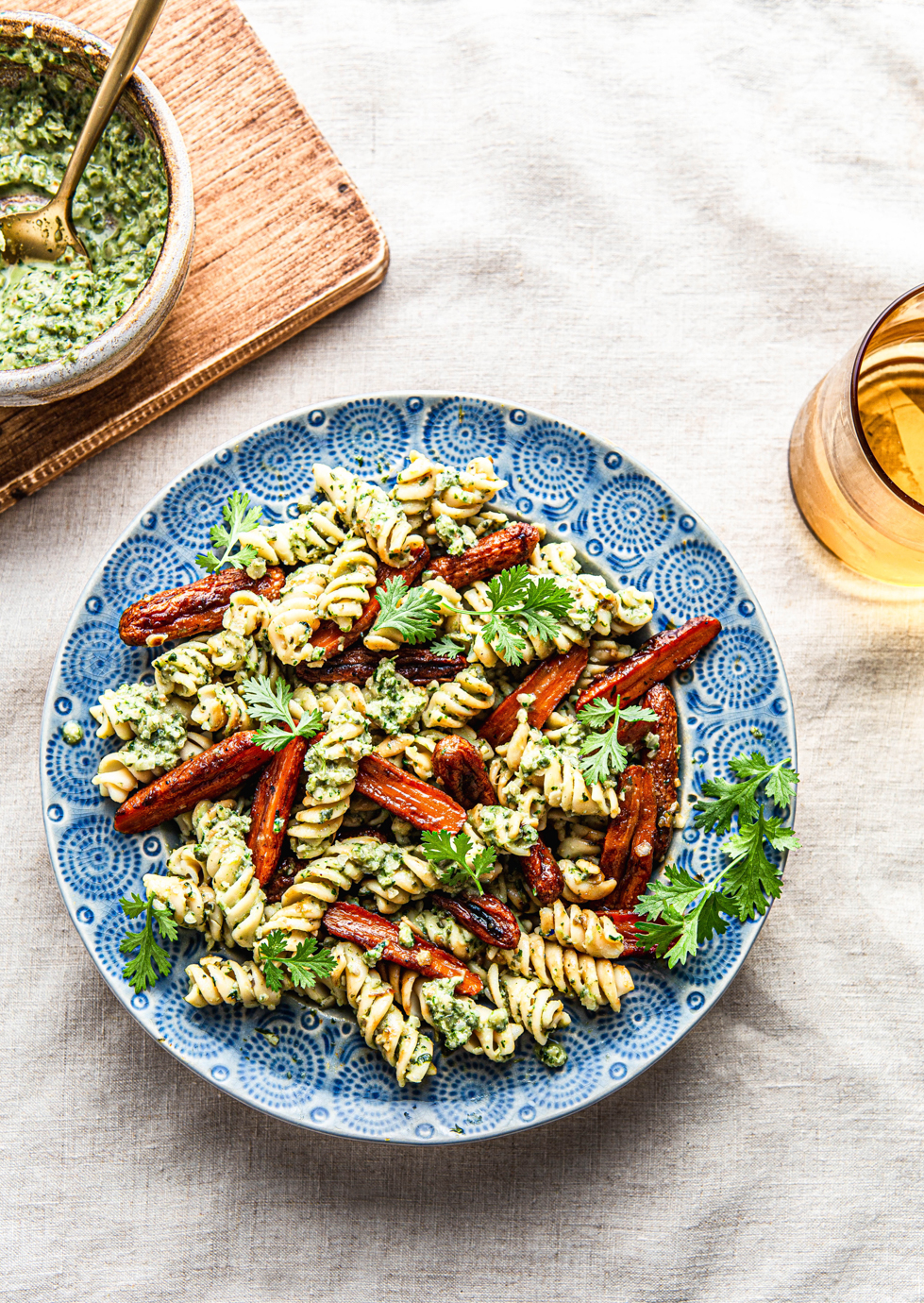 pesto pasta with carrots food photography food styling natteats