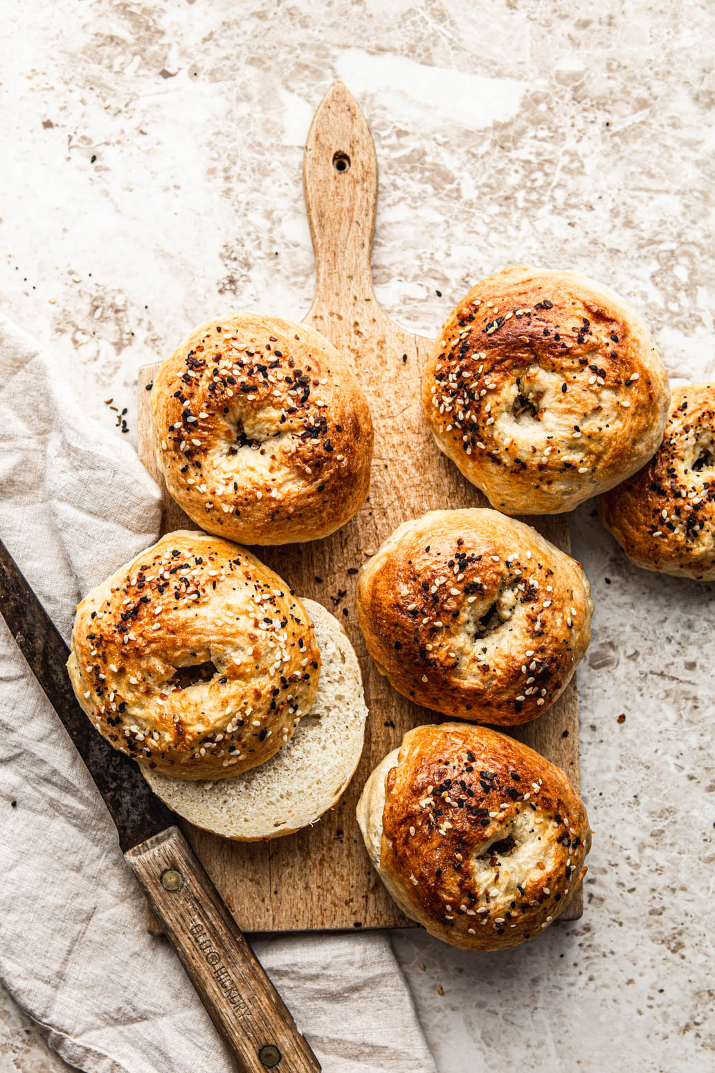 easy homemade everything bagels photography