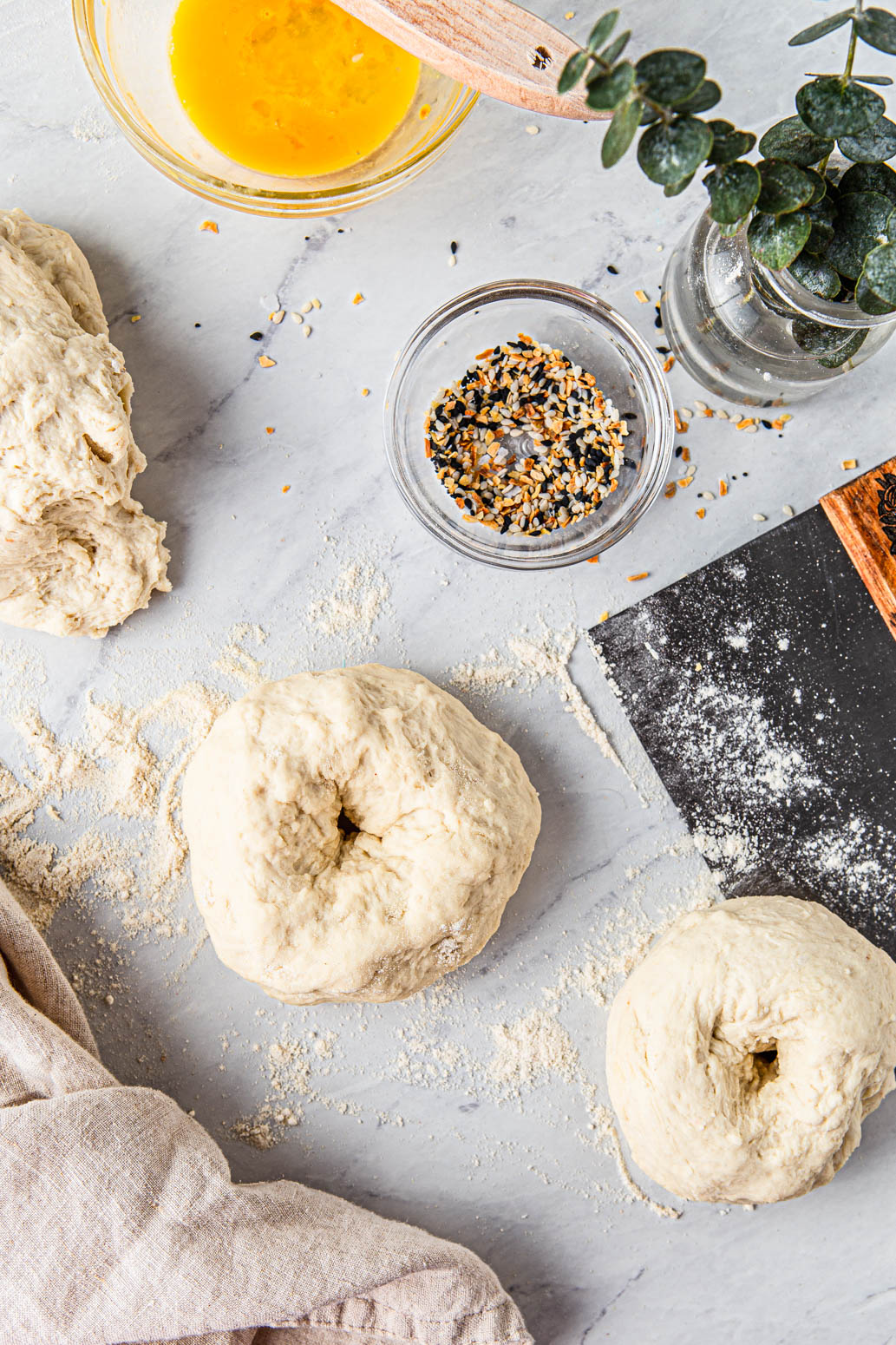 forming homemade bagels photography